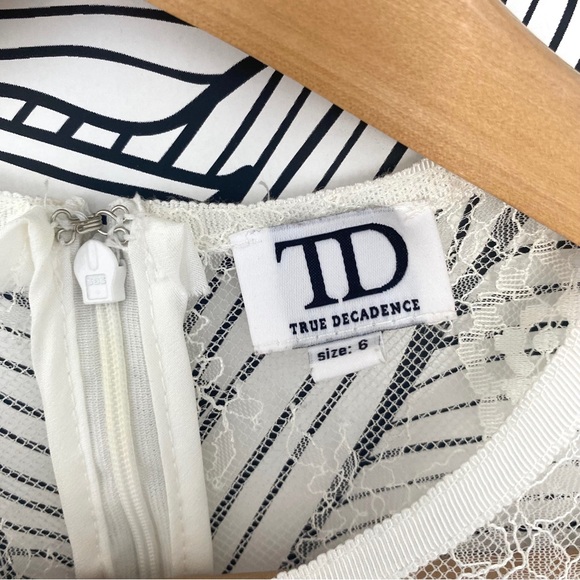 True Decadence White Lace Ruffle Mini Dress - Picture 3 of 7